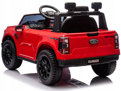 „Sun Baby Ford Raptor“ vaikiškas elektrinis automobilis, visureigis, raudonas, su nuotolinio valdymo pultu ir LED žibintais