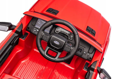 „Sun Baby Ford Raptor“ vaikiškas elektrinis automobilis, visureigis, raudonas, su nuotolinio valdymo pultu ir LED žibintais