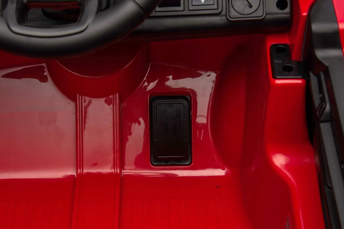 „Sun Baby Ford Raptor“ vaikiškas elektrinis automobilis, visureigis, raudonas, su nuotolinio valdymo pultu ir LED žibintais