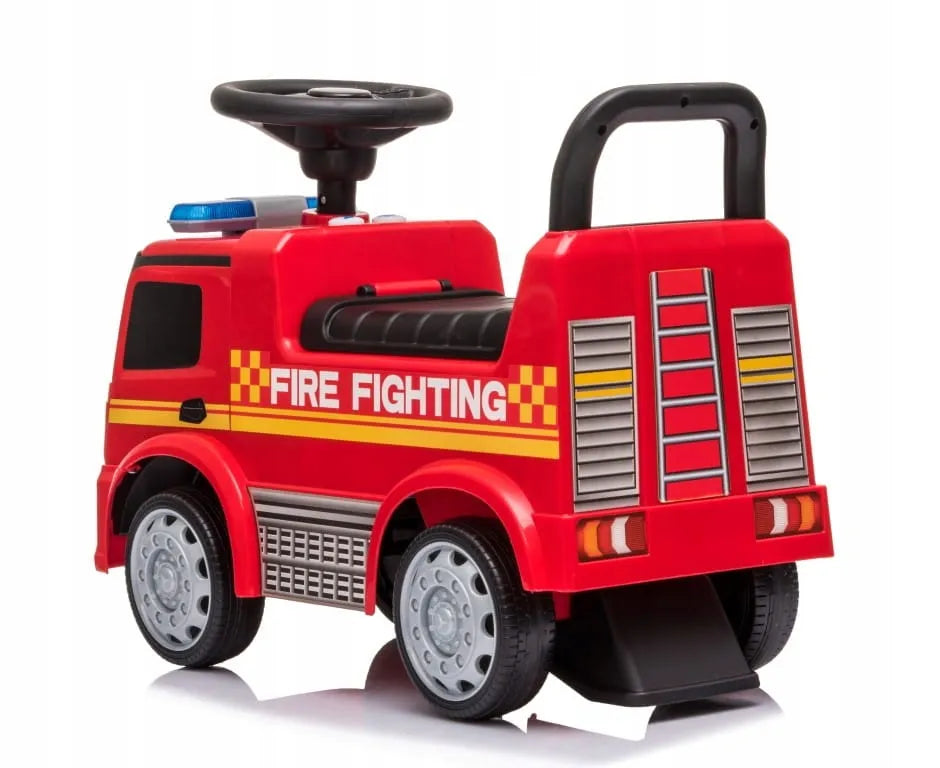 Sun Baby gaisrinės automobilio formos paspirtukas Mercedes Antos su skyreliu ir garso efektais