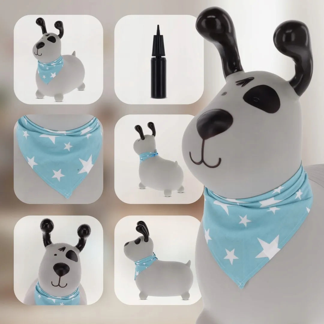 „Sun Baby“ guminis šokliukas vaikams „REKSIO“ su pompa ir bandana, pilkas