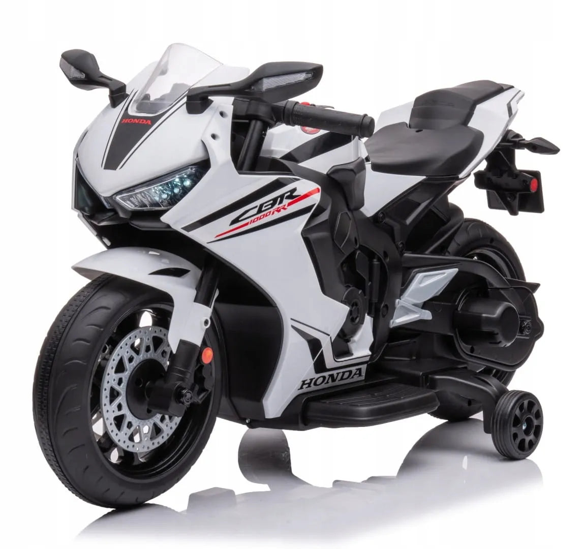 „Sun Baby“ „Honda CBR 1000RR“ elektrinis motociklas vaikams, 12 V, su šviesomis ir garsais, baltas