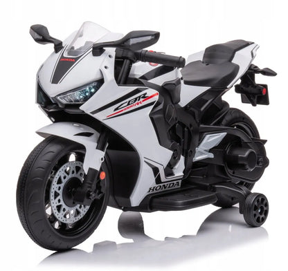 „Sun Baby“ „Honda CBR 1000RR“ elektrinis motociklas vaikams, 12 V, su šviesomis ir garsais, baltas