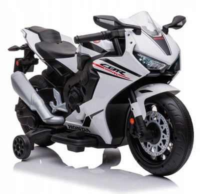 „Sun Baby“ „Honda CBR 1000RR“ elektrinis motociklas vaikams, 12 V, su šviesomis ir garsais, baltas