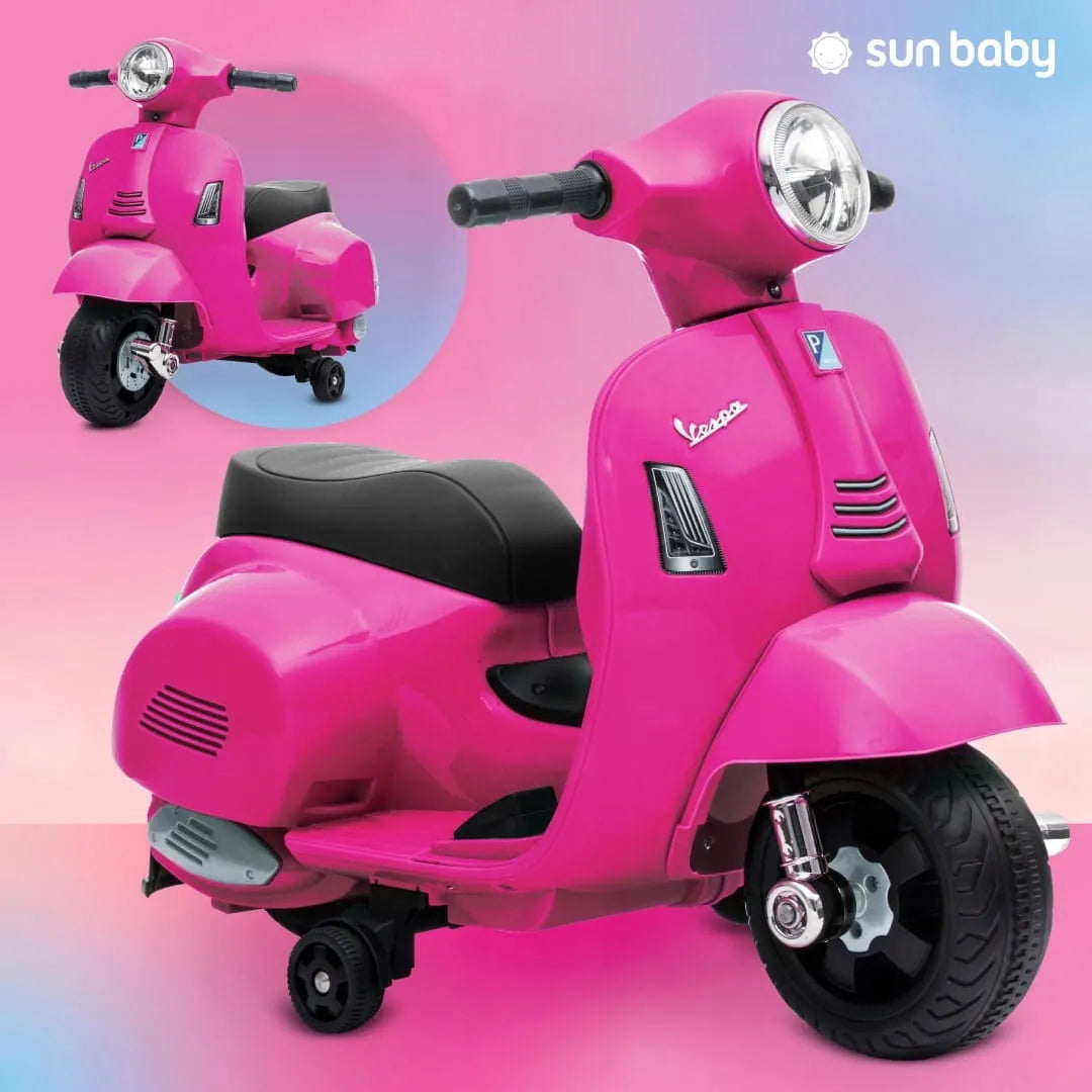 „Sun Baby“ mini akumuliatorinis „Vespa“ paspirtukas, fuksijų rožinės spalvos