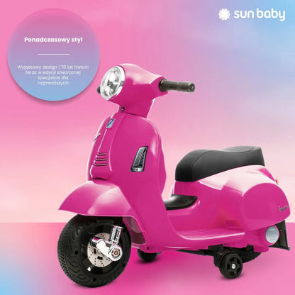 „Sun Baby“ mini akumuliatorinis „Vespa“ paspirtukas, fuksijų rožinės spalvos