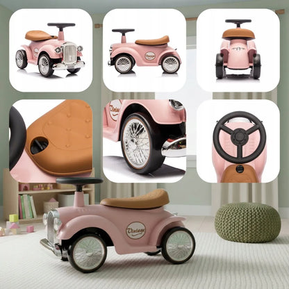 „Sun Baby“ retro paspiriamas automobilis-stumdukas su daiktadėže, rožinis