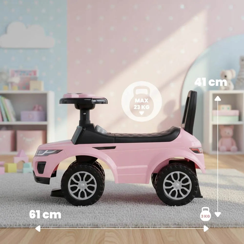 „Sun Baby“ rožinė važiuoklė-stumdukas mergaitei nuo 1 metų su daiktadėže ir garsais
