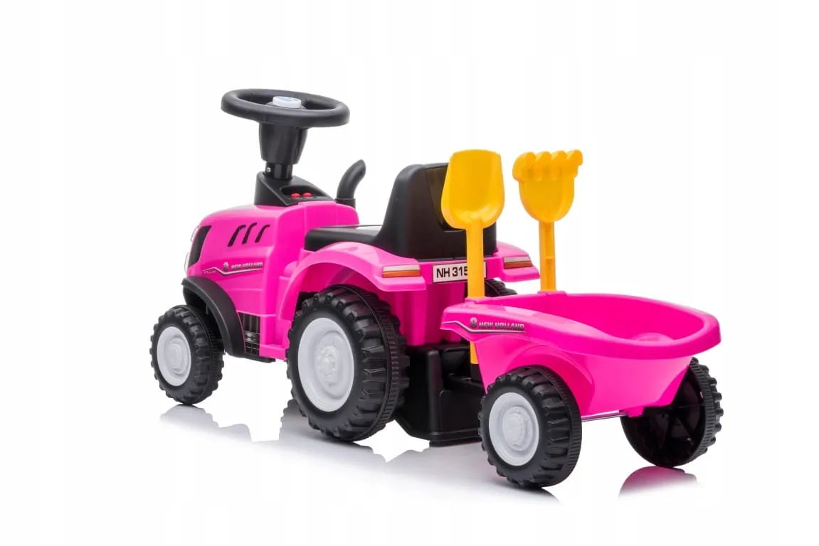 „Sun Baby“ rožinis traktorius-stumdukas „New Holland“ su priekaba, nuo 12 mėn.