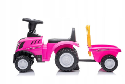 „Sun Baby“ rožinis traktorius-stumdukas „New Holland“ su priekaba, nuo 12 mėn.