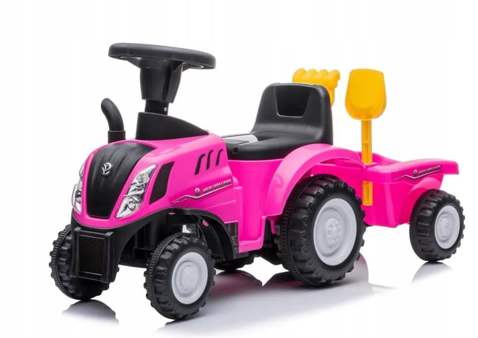 „Sun Baby“ rožinis traktorius-stumdukas „New Holland“ su priekaba, nuo 12 mėn.