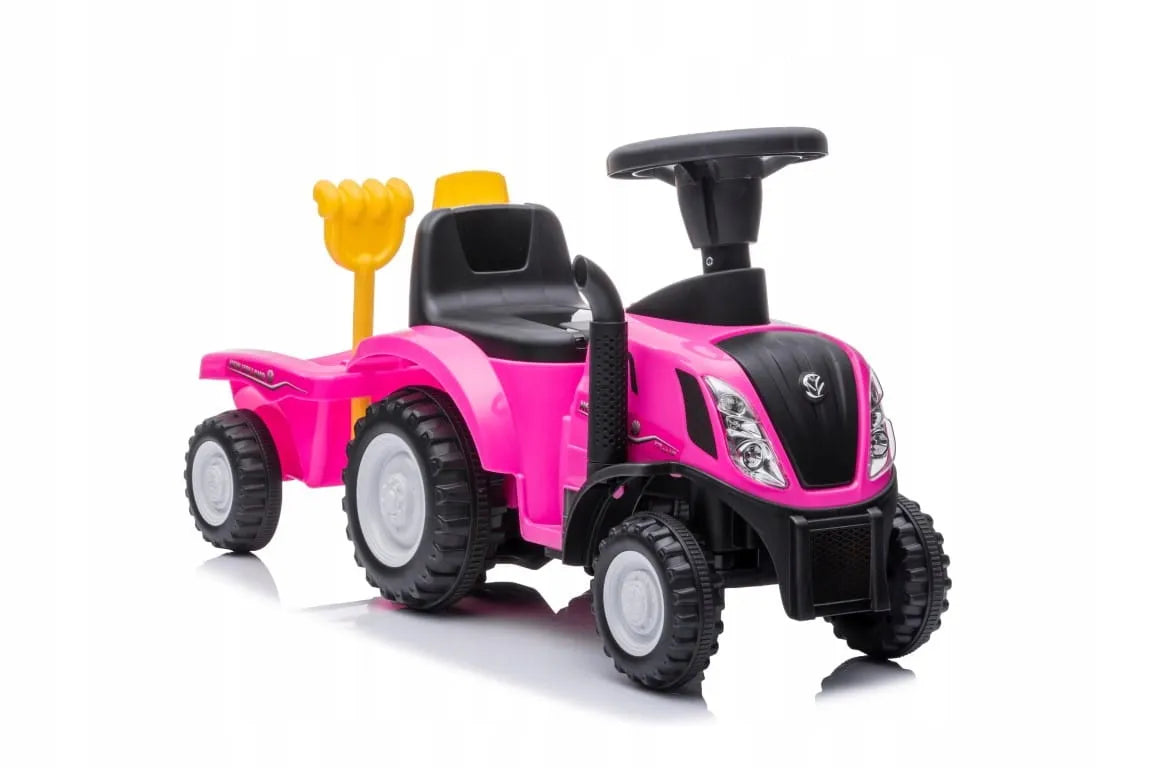 „Sun Baby“ rožinis traktorius-stumdukas „New Holland“ su priekaba, nuo 12 mėn.