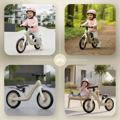 Sun Baby SPORT balansinis dviratis vaikams, 2,5 kg, itin lengvas, su sparnu ir poroloniniais ratais, smėlio spalvos
