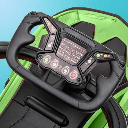 „Sun Baby“ vaikiškas „Lamborghini Essenza SCV12“ paspirtukas-stumdukas su daiktų skyriumi, žalias
