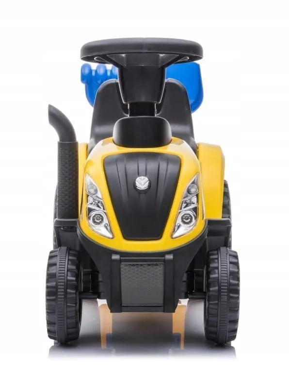 „Sun Baby“ vaikiškas traktoriukas-stumdukas su priekaba „New Holland“, geltonas