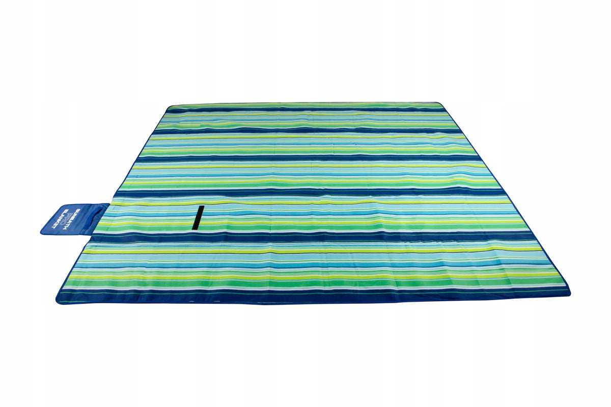 SUN PRO piknikinis paplūdimio paklotas 200x200 cm su rankena, diržu ir kuoliukais