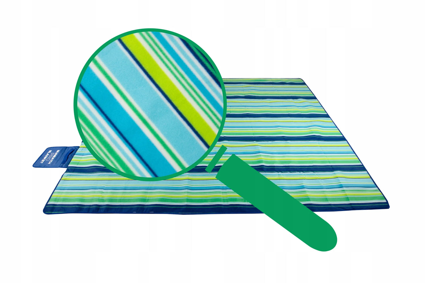 SUN PRO piknikinis paplūdimio paklotas 200x200 cm su rankena, diržu ir kuoliukais