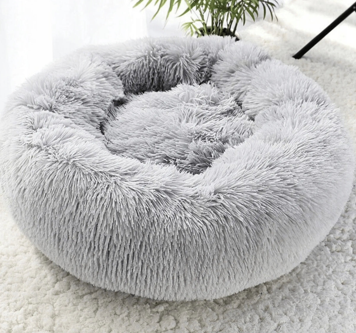 Šunų ir kačių gultas „Shaggy“ 60 cm – pliušinis, neslystantis, patogus