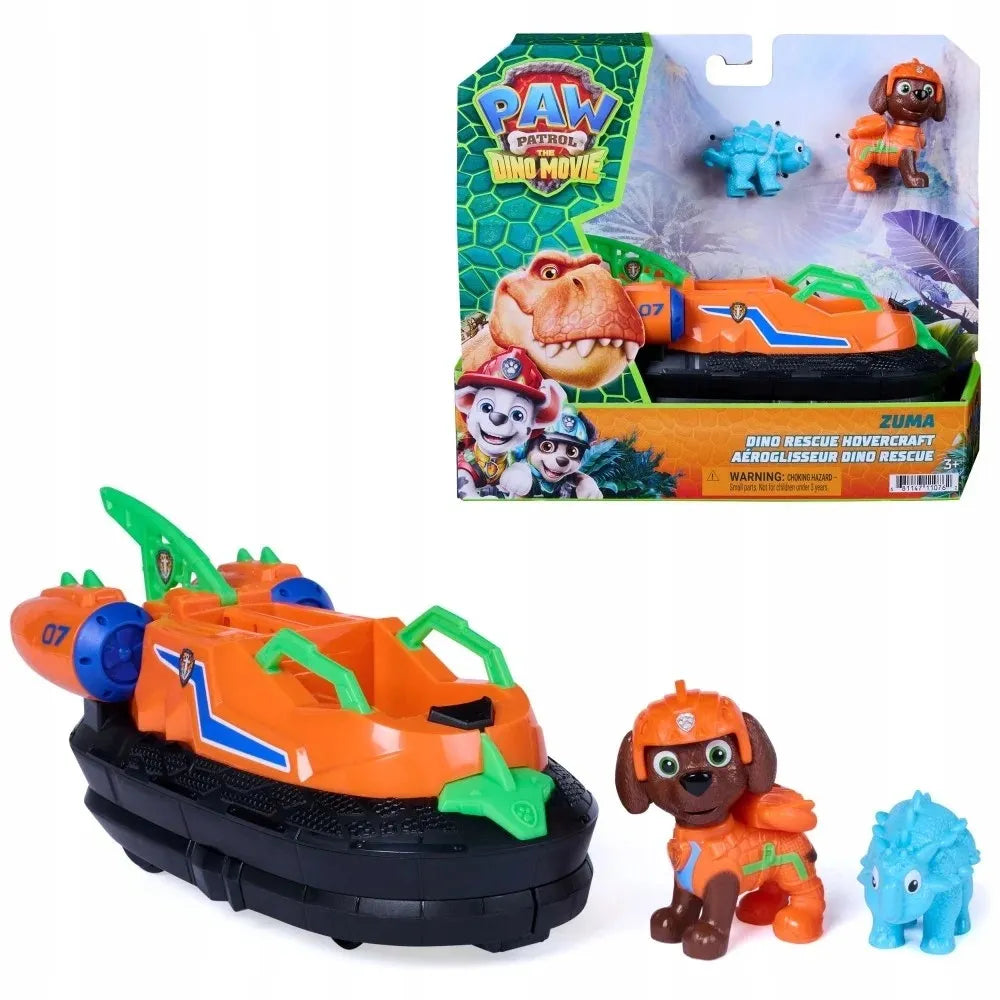„Šunyčių patrulis“ ir dinozaurai: „Zuma Dino Rescue“ oro pagalvės transporto priemonė su šuniuko figūrėle