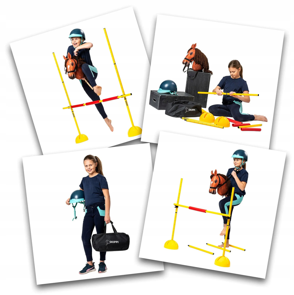 Šuolių kliūtis Hobby Horse arkliukai ant lazdos 135 cm – originali Skippi