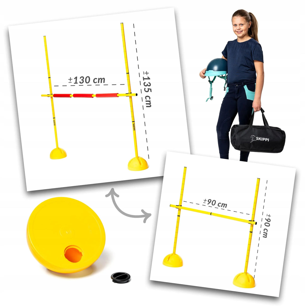 Šuolių kliūtis Hobby Horse arkliukai ant lazdos 135 cm – originali Skippi