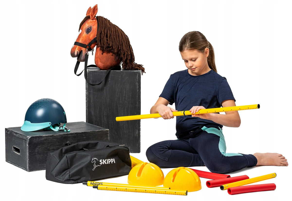 Šuolių kliūtis Hobby Horse arkliukai ant lazdos 135 cm – originali Skippi