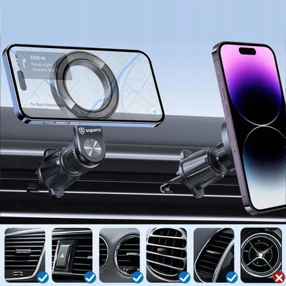 SUPERO automobilinis magnetinis laikiklis telefonui su MagSafe funkcija ventiliacijos grotelėms