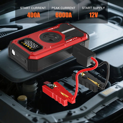 „Swarey“ PD-270 išorinė baterija 12 000 mAh su automobiliniu starteriu ir 150 PSI kompresoriumi, 6000 A