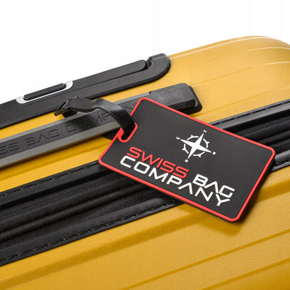 SwissBags Echo geltonas salono lagaminas, 42–49 l, 55 cm, polipropileninis, su TSA spyna