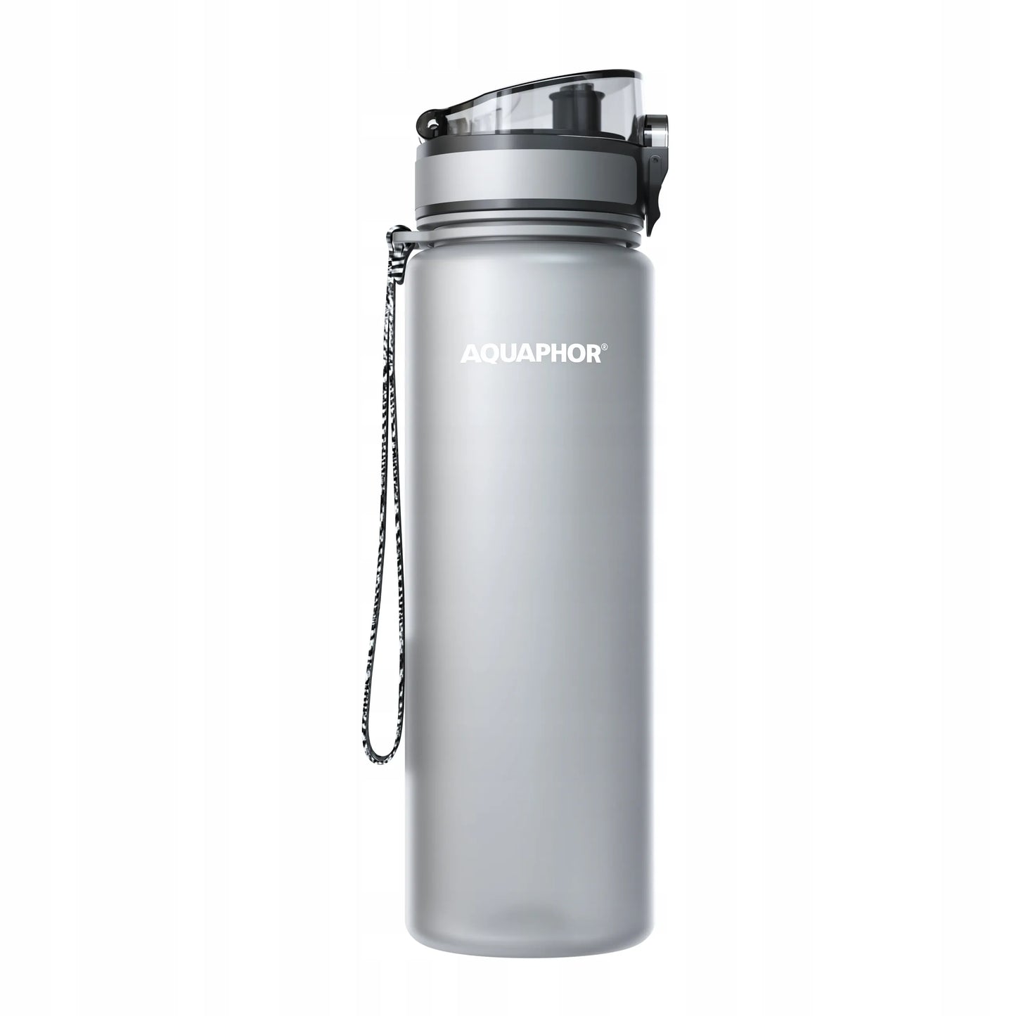Talpus filtruojantis vandens butelis Aquaphor City 0,8L pilkas, gertuvė mokyklai ir darbui