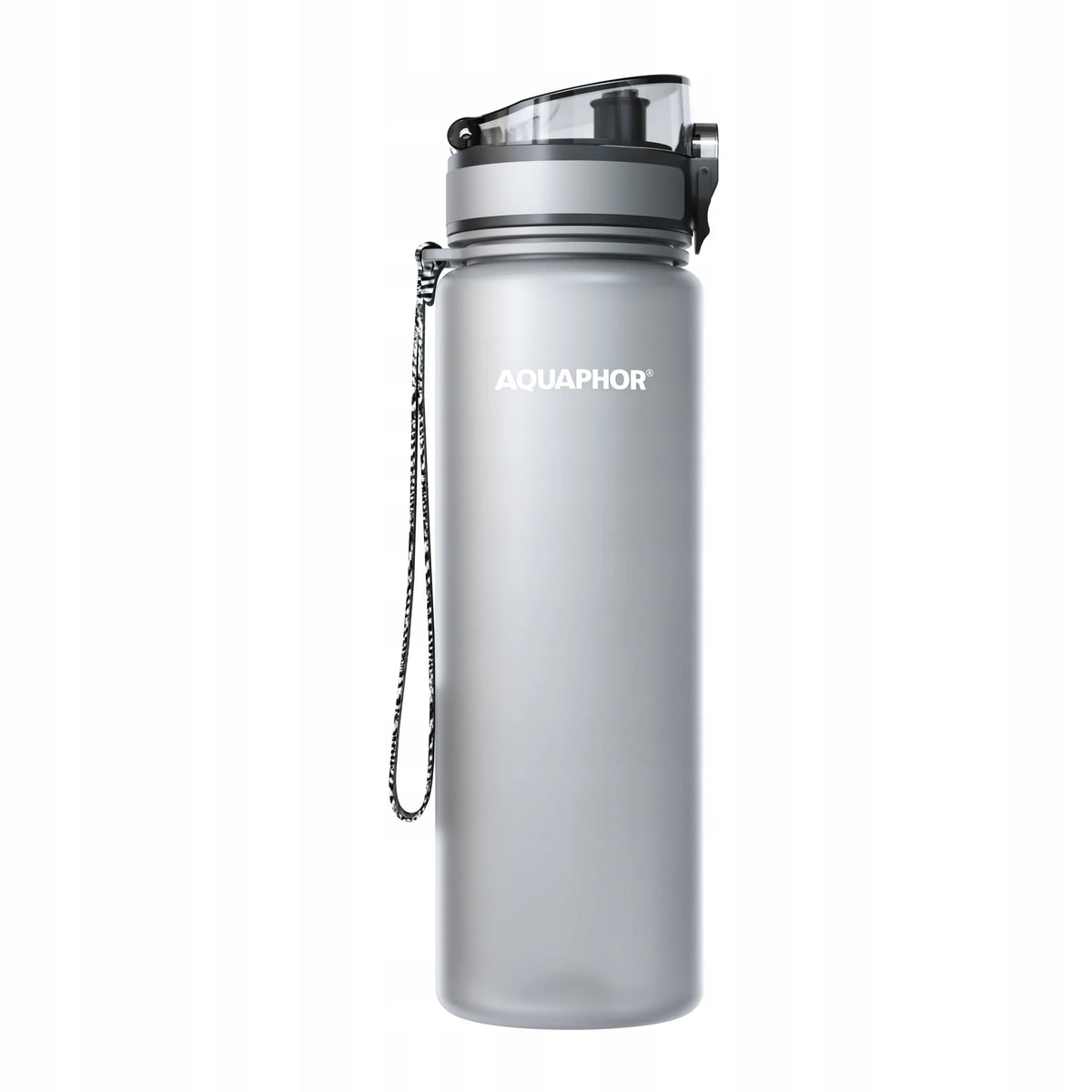 Talpus filtruojantis vandens butelis Aquaphor City 0,8L pilkas, gertuvė mokyklai ir darbui