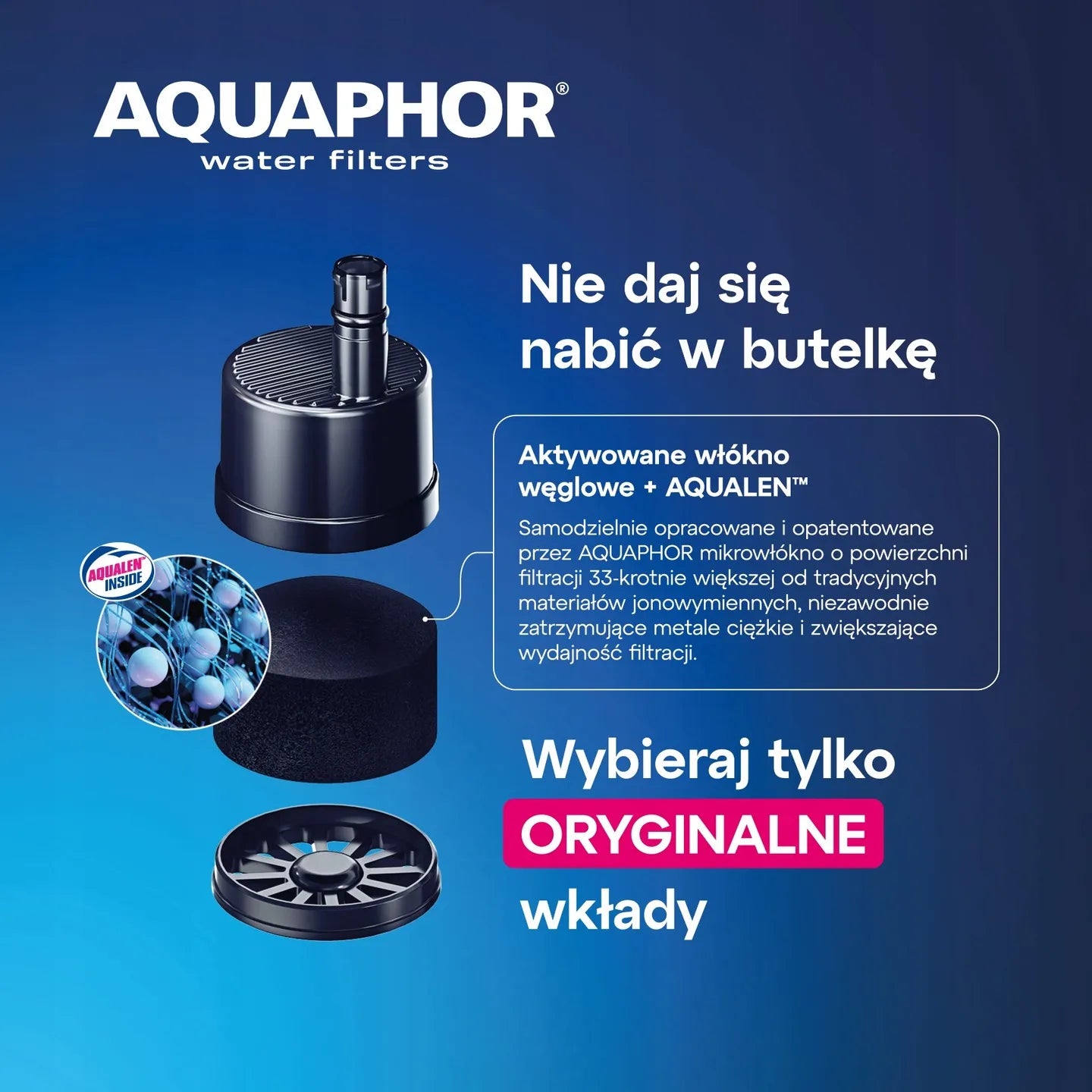 Talpus filtruojantis vandens butelis Aquaphor City 0,8L pilkas, gertuvė mokyklai ir darbui