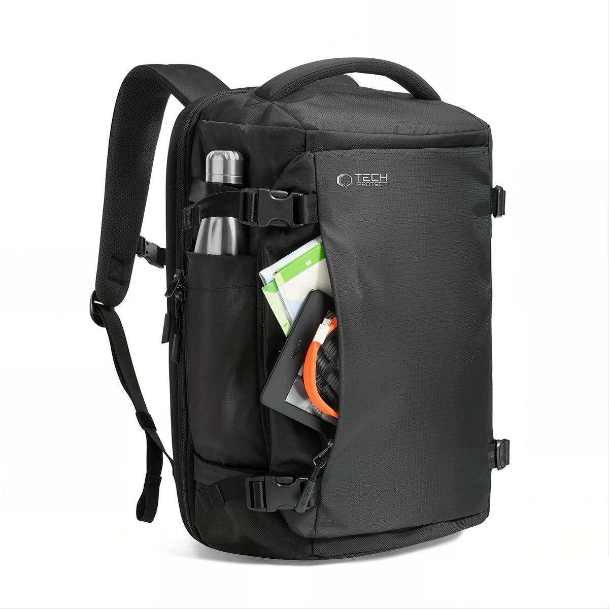 Tech-Protect Defender S70 24 l kelioninė kuprinė lėktuvui, 40 × 30 × 20 cm, juoda