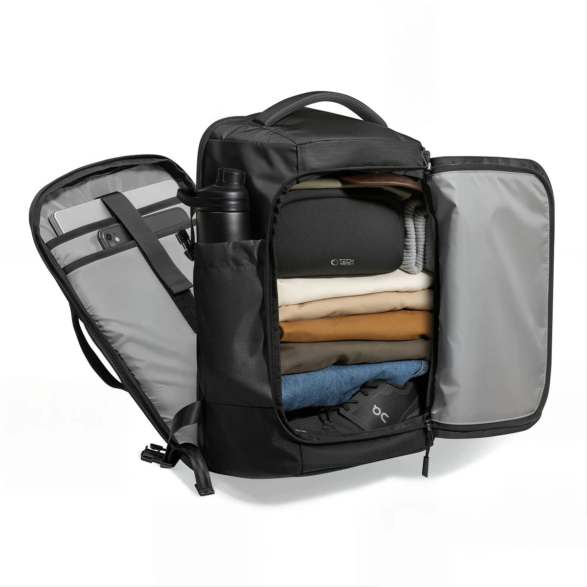 Tech-Protect Defender S70 24 l kelioninė kuprinė lėktuvui, 40 × 30 × 20 cm, juoda
