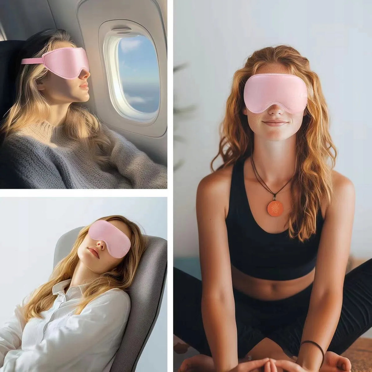Tech-Protect Sleep Mask 3D užtemdanti miego kaukė, reguliuojama, šviesiai rožinė