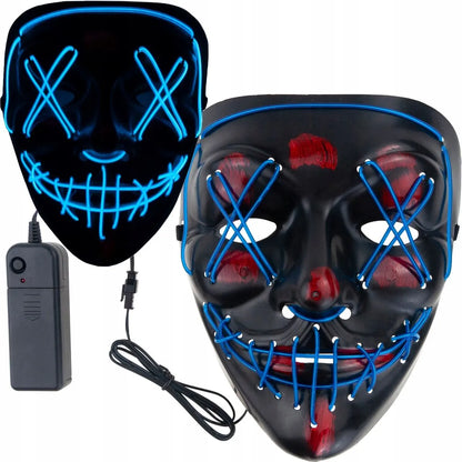 TG70276 šviečianti LED kaukė Helovinui, vakarėliui, „Purge“
