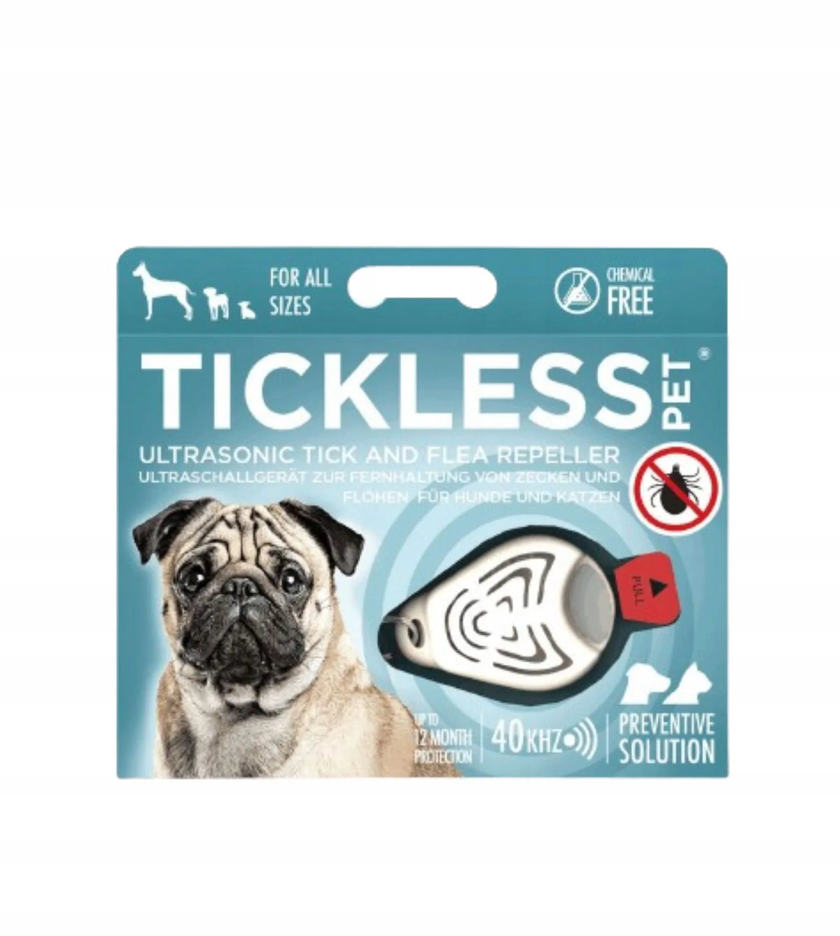 Tickless PET ultragarsinis prietaisas šunims ir katėms nuo erkių, smėlio spalvos