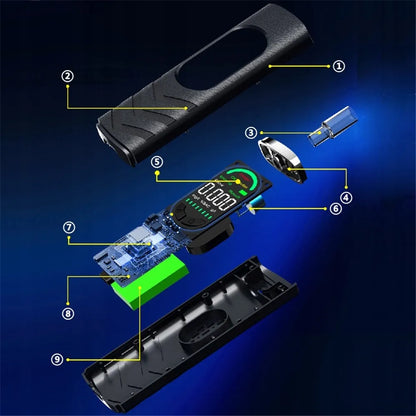 Tikslus elektrocheminis LCD alkotesteris XYF2025478 su 5 kandikliais