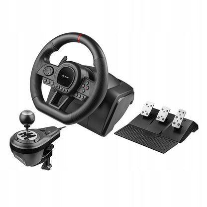 TRACER SimRacer lenktynių vairas su pedalais ir pavarų perjungimo svirtimi, skirtas PC, PS4, Xbox One