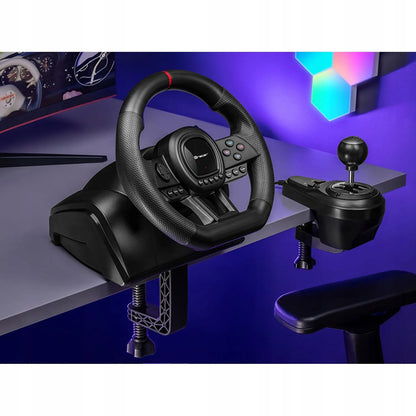 TRACER SimRacer lenktynių vairas su pedalais ir pavarų perjungimo svirtimi, skirtas PC, PS4, Xbox One