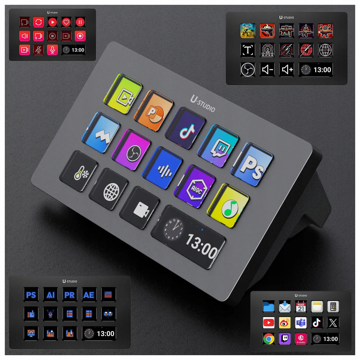Transliacijos valdymo konsolė studijai ULANZI D200 Stream Deck su 14 klavišų