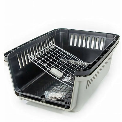 Transporteris katėms, šunims ir kitiems gyvūnams, narvas su metalinėmis durelėmis 48 × 31 × 30 cm + girdyklėlė