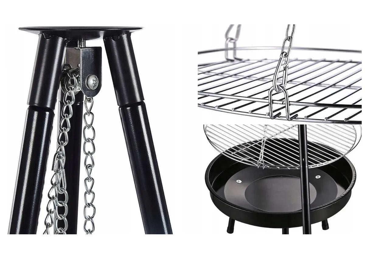 Trijkojis su grotelėmis sodo ugniakurams 50 cm 152 cm