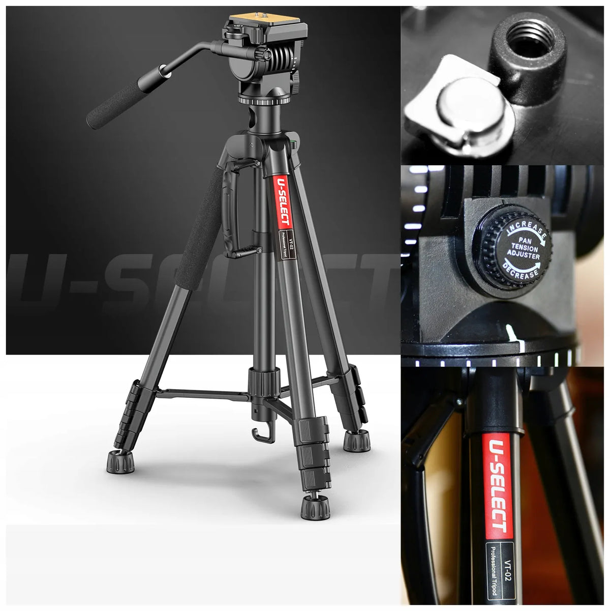 Trikojis ir monopodas su 360 laipsnių panoramine galvute Ulanzi U-Select VT-02
