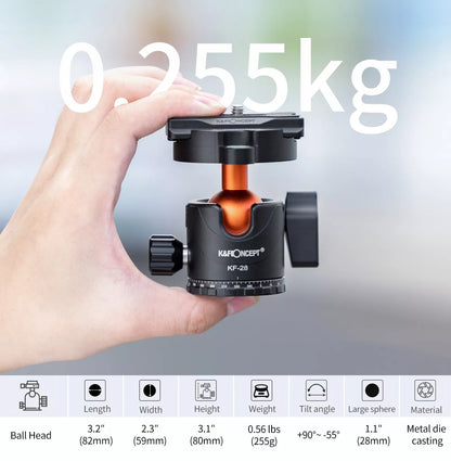 TRIKOJO STOVAS FOTOAPARATUI K&F CONCEPT SA254M2 MONOPODAS 175CM GALVUTĖ 10kg