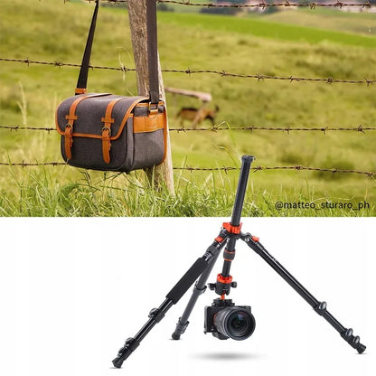 TRIKOJO STOVAS FOTOAPARATUI K&F CONCEPT SA254M2 MONOPODAS 175CM GALVUTĖ 10kg