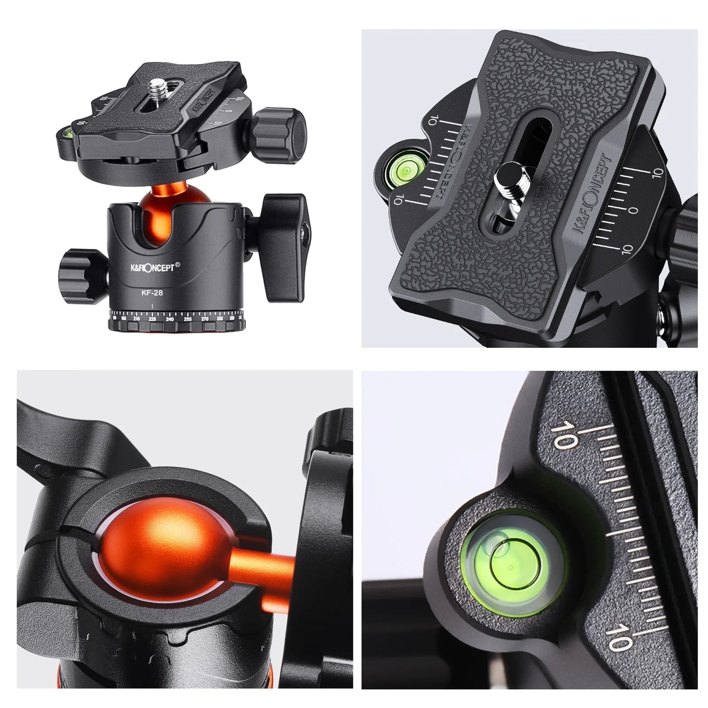 TRIKOJO STOVAS FOTOAPARATUI K&F CONCEPT SA254M2 MONOPODAS 175CM GALVUTĖ 10kg