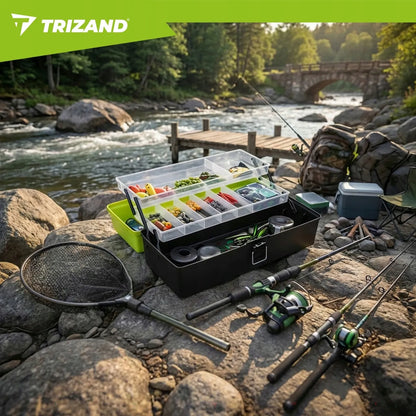 „Trizand“ žvejybos reikmenų dėžė-organizatorius, didelis rinkinys