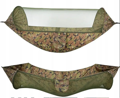 Turistinis hamakas su tinkleliu nuo uodų, pakabinama palapinė medžiui, survival 260cm 750g