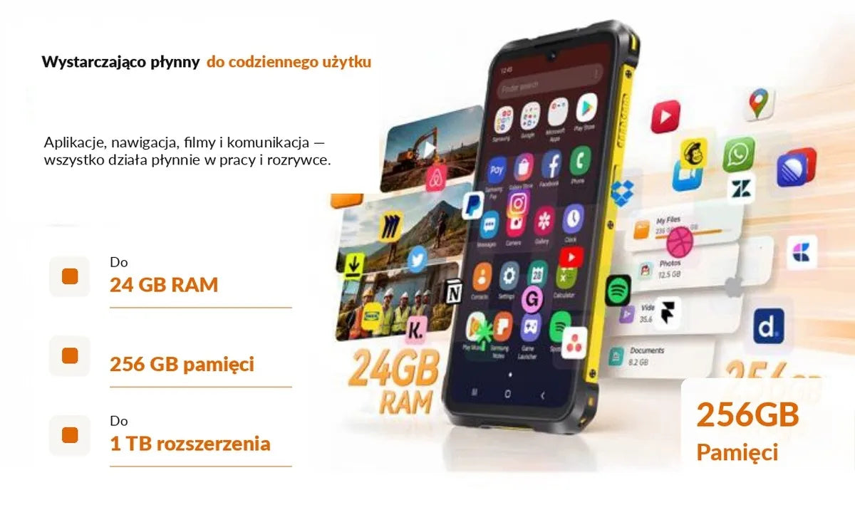 Tvirtas karinis išmanusis telefonas CUBOT KING KONG ES5 12/128GB NFC DUAL SIM LTE